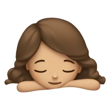 Girl with brown hair sleeping sticker
