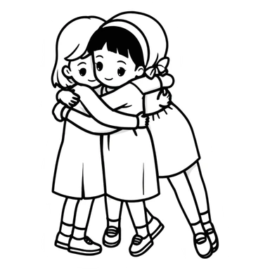 Two black girls hugging  sticker