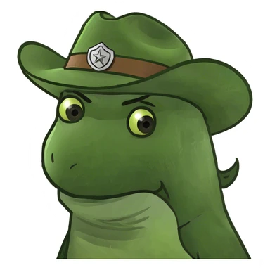 Hazel wearing a cowgirl hat sticker