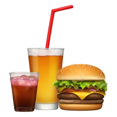 Drink and burguer sticker