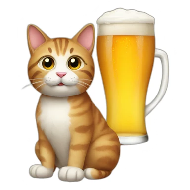 cat with a beer sticker