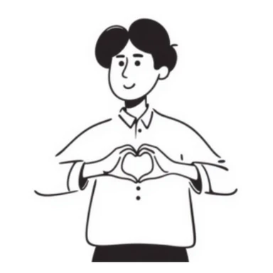 korean finger heart gesture sticker