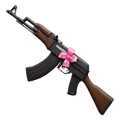 Ak47 with pink bow on it  sticker