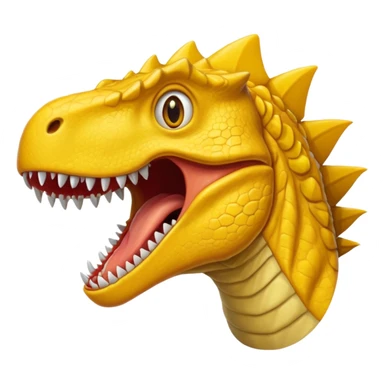 yellow dinosaur, roaring sticker