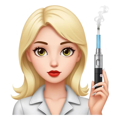 A girls holds an electronic cigarette sticker