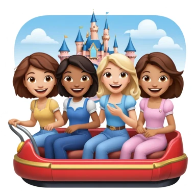 quatro chicas montadas en una atraccion de Disney paris sticker