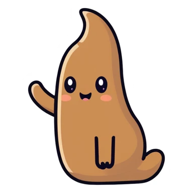 Poop giving the finger  sticker