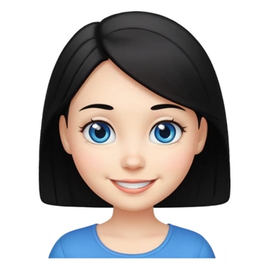 very big head and small body proportion female cartoon sticker