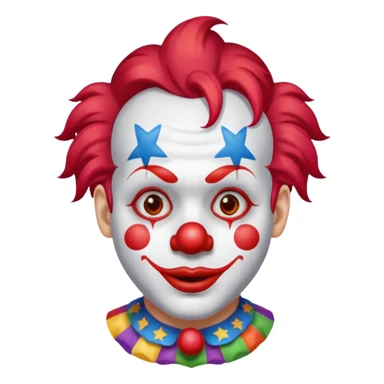 Clown with star-painted face sticker