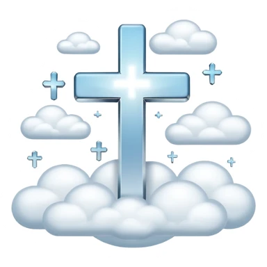 Make a emoji of a floating cross in the sky sticker