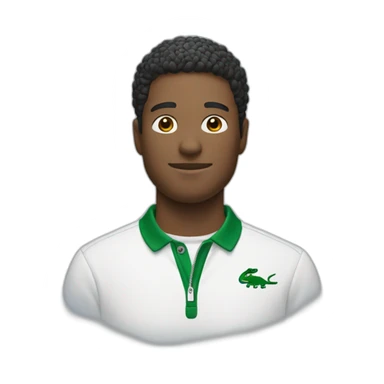 Man wearing lacoste sticker