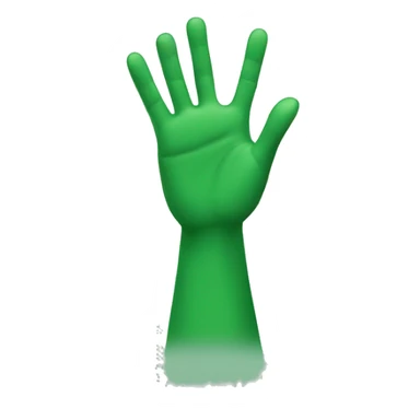 green raised hands sticker