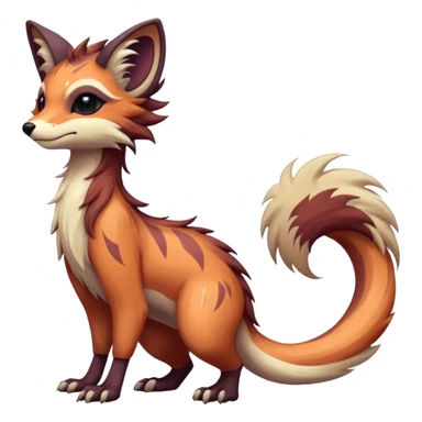 Cool beautiful pretty esoteric aesthetic randomly-colored realistic furry anthropomorphic fantasy-Vernid-creature by LiLaiRa with a long tufted tail with edgy markings (full body) sticker