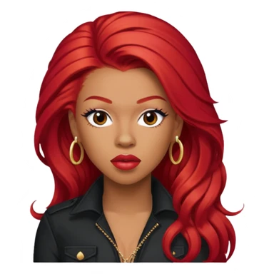 Keyshia Cole with long red hair sticker