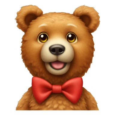  ginger teddy bear red bow on neck  sticker