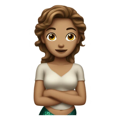 Mermaid with brown hair sticker