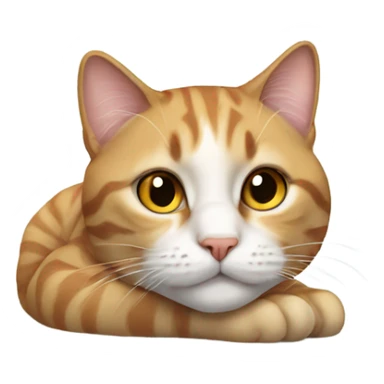 Realistic cat laying  sticker