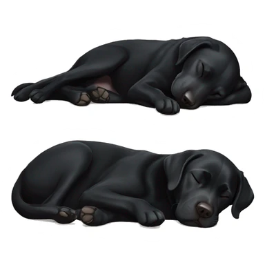 Black Labrador sleeping sticker