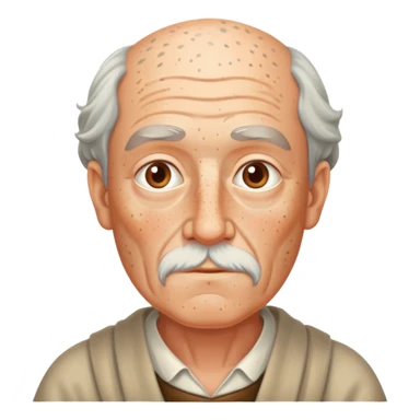 old philosopher, without beard or moustache, with freckles sticker