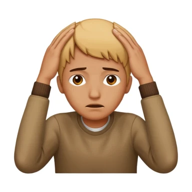 Someone holding their head between their hands  sticker