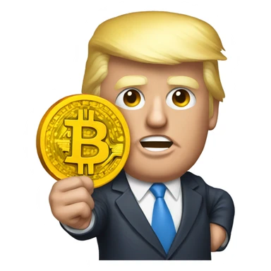 Donald trump holding bitcoin sticker
