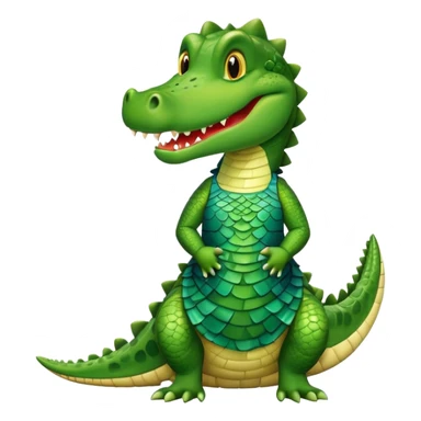 Crocodile wearing a dress sticker