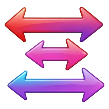color gradient between red and purple glitter arrow right sticker