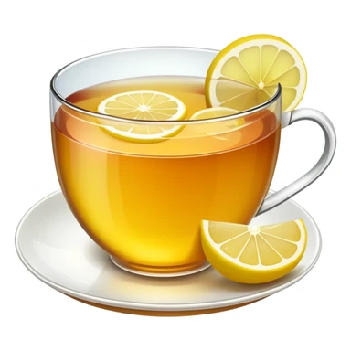 Tea with a lemon slice on the cup sticker