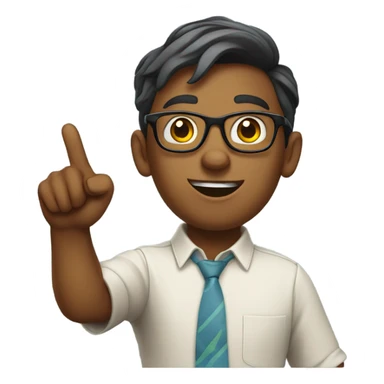 Nerd pointing his finger up sticker