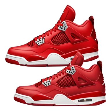  red air Jordan 4 dark red midsole red bottom red top red laces  sticker