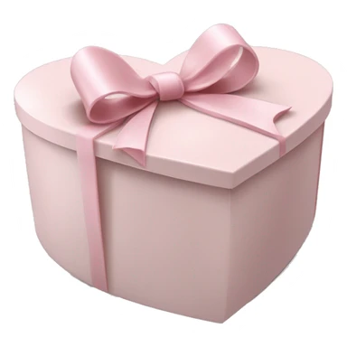 pale pink heart box, pale pink bow, filled with chocolates inside sticker