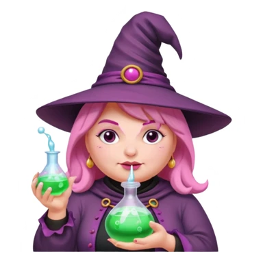 plump witch with pink skin. sticker