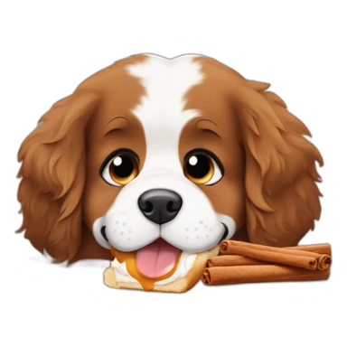 puppy bernese mountain dog eating cinnamon roll sticker