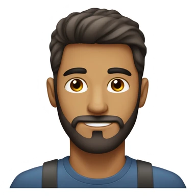 hombre joven con barba ojos cafe pelo lacio sticker