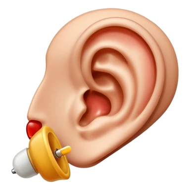 ear with earplug in it sticker