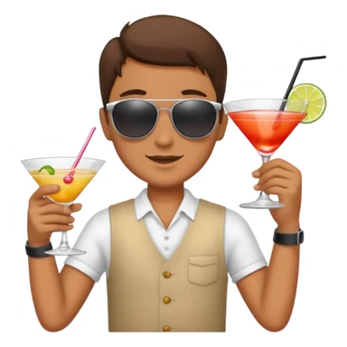On holiday with a cocktail in hand sticker