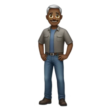 handsome and slim 50 year old dark-skinned engineer sticker