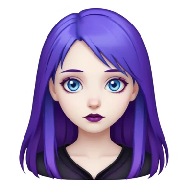 gothic girl blue eyes and purple hair sticker