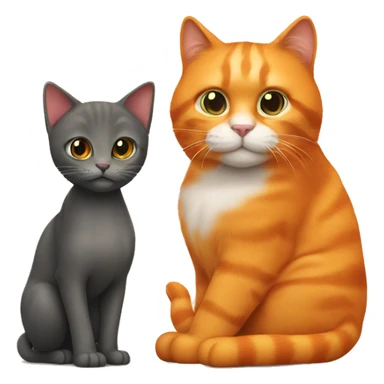 Big orange cat AND small tricolour kitty sticker