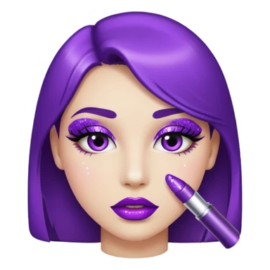 glitter purple lipstick sticker
