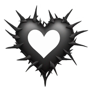 black heart with thorns sticker