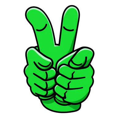 Geometric Maya style thumbs up - message received, strictly white and deep dark green only, angular sharp lines sticker