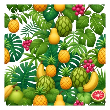 tropical jungle fruit landscape sticker
