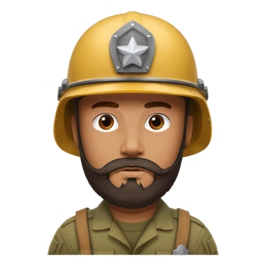 Soldier with thick brown beard and helmet.





























 sticker