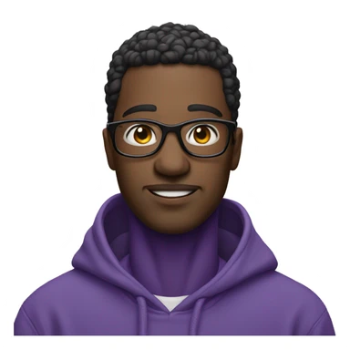 Man with glasses in purple hoodie white skin sticker
