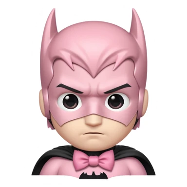 Light pink cute batman with a bow in his head sticker