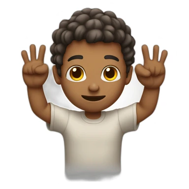 Man showing his fingures sticker