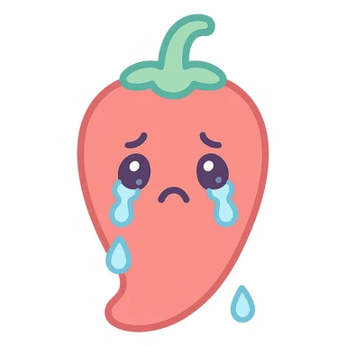 crying chili pepper sticker