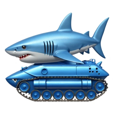 A shark driving a tank sticker
