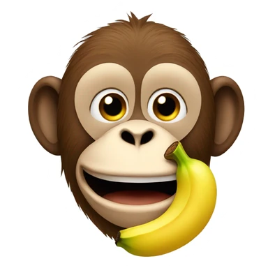 Monkey with a banana in his nose  sticker